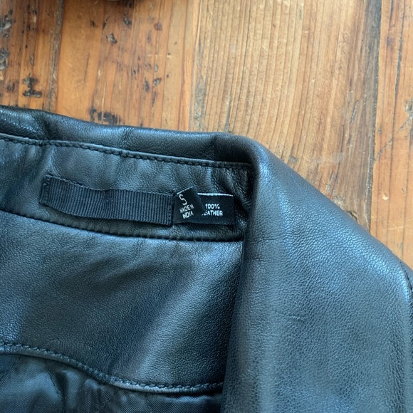 BLK DNM Black Leather Jacket, Sz S - Picture 6 of 9